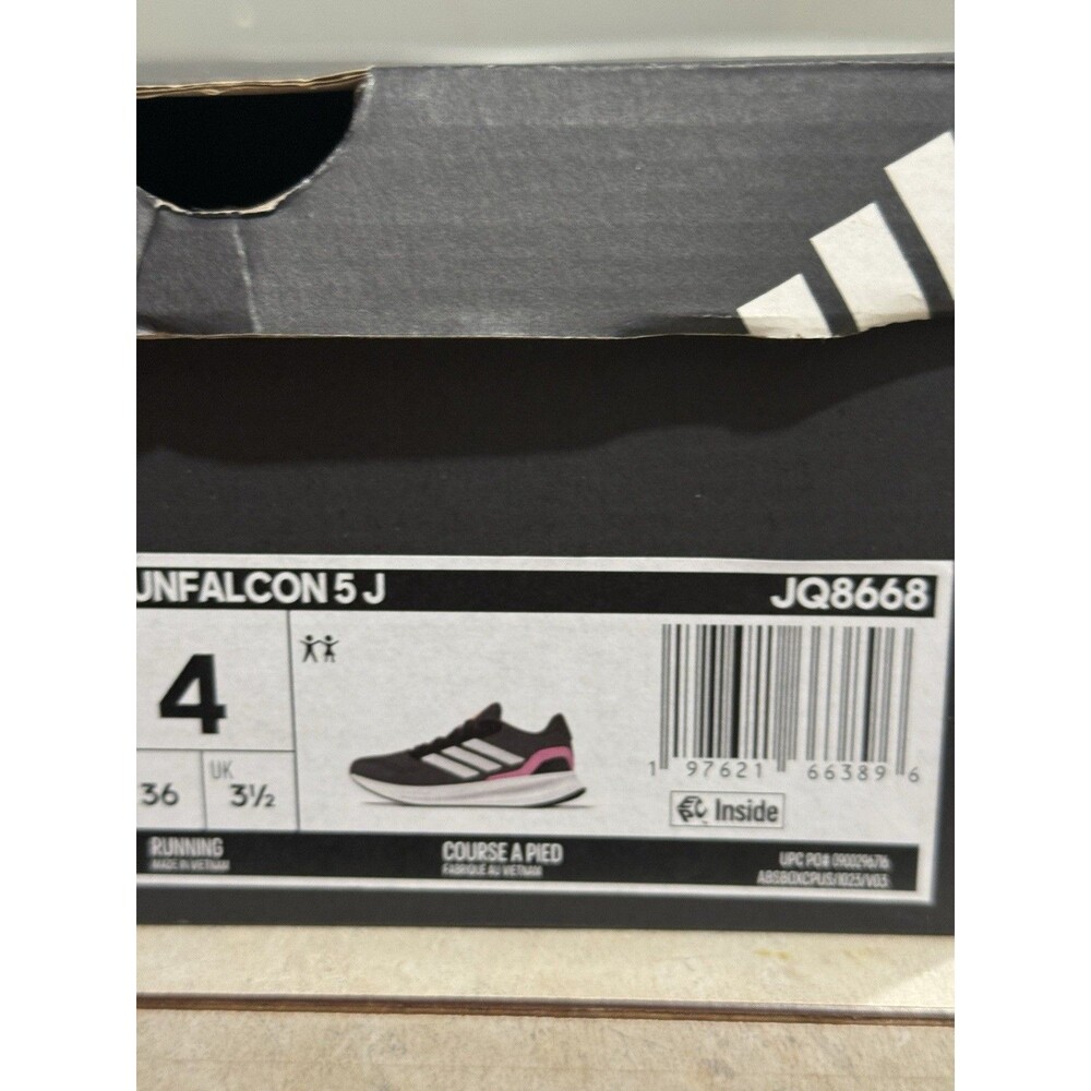Adidas Runfalcon 5 Little Girls Sz 4 Shoes Black Pink Slip On Athletic Sneaker - Picture 16 of 16